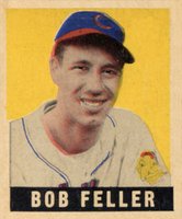 1948 Leaf #93 Bob Feller Short Print Baseball Card