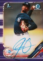2019 Bowman Chrome Prospects Autographs #CPALGI Luis Gil Purple Refractor Baseball Card