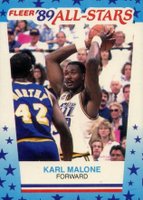 1989 Fleer Sticker #1 Karl Malone Basketball Card