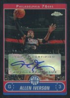 2006 Topps Chrome #108 Allen Iverson Black Refractor-Autograph Basketball Card