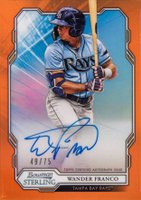 2019 Bowman Sterling Prospect Autographs #WF Wander Franco Orange Refractor Baseball Card