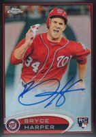 2012 Topps Chrome #BH Bryce Harper Autograph-Black Refractor Baseball Card
