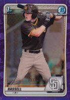 2020 Bowman Draft #BD39 Robert Hassell Purple Baseball Card