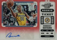 2022 Panini Contenders Optic #128 Bennedict Mathurin Variation-Autograph-Red Basketball Card