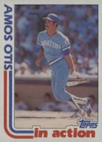 1982 Topps #726 Amos Otis In Action Baseball Card