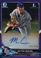 2018 Bowman Draft Chrome Draft Picks Autographs #CDAML Matthew Liberatore Purple Refractor Baseball Card