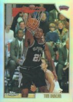 1998 Topps Chrome #49 Tim Duncan Refractor Basketball Card