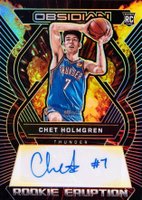 2022 Panini Obsidian Rookie Eruption Autographs #REHCC Chet Holmgren Electric Etch Yellow Basketball Card