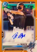 2021 Bowman Draft Chrome Draft Pick Autographs #CDAJMA Joe Mack Orange Refractor Baseball Card