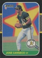 1987 Donruss Box Panels-Hand Cut #PC-12 Jose Canseco Baseball Card