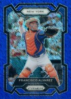 2024 Panini Prizm #84 Francisco Alvarez Blue Shimmer Fotl Baseball Card