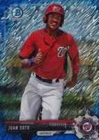 2017 Bowman Chrome Prospects #BCP180 Juan Soto Blue Shimmer Baseball Card