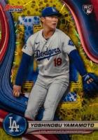2024 Bowman's Best #34 Yoshinobu Yamamoto Yellow Lazer Baseball Card