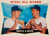 1960 Topps #160 Rival All Stars Mantle & Boyer Baseball Card