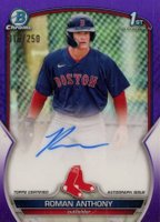 2023 Bowman Chrome Prospect Autographs #CPARA Roman Anthony Purple Refractor Baseball Card