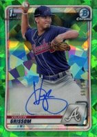 2020 Bowman Chrome Prospect Autographs #CPAVG Vaughn Grissom Green Atomic Baseball Card