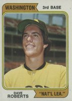1974 Topps #309w Dave Roberts Washington Baseball Card
