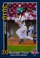 2010 Cedar Rapids Kernels Rising Alumni #1 Mike Trout Baseball Card