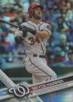 2017 Topps Chrome #48 Bryce Harper White Jersey-Prism Refractor Baseball Card