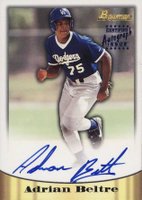 1998 Bowman Certified Autograph #1 Adrian Beltre Blue Baseball Card