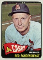 1965 Topps #556 Red Schoendienst Short print Baseball Card