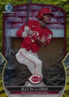 2023 Bowman Chrome Prospects #BCP65 Elly de La Cruz Yellow Lunar Crater Refractor Baseball Card