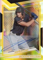 2022 Panini Elite Extra Edition #1 Jackson Holliday Aspirations-Gold Die-Cut Baseball Card
