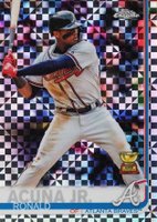 2019 Topps Chrome #117 Ronald Acuna Jr. Batting-X-Fractor Baseball Card