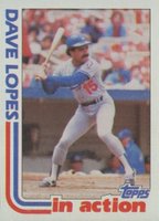 1982 Topps #741 Dave Lopes In Action Baseball Card
