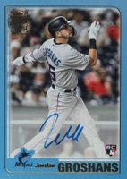 2023 Topps Archives Fan Favorites Autograph #01FFJG Jordan Groshans Blue Foil Baseball Card