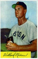 1954 Bowman #114 Willard Nixon Baseball Card