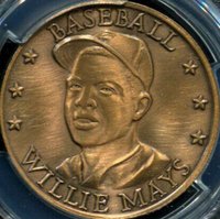 1971 Sport Magazine Coins Top Performers of Past 25 Years # Willie Mays Bronze Baseball Card