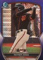 2023 Bowman Draft #BDC13 Rayner Arias Chrome-Purple Baseball Card