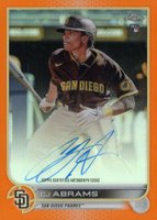 2022 Topps Chrome Rookie Autographs #RACA CJ Abrams Orange Refractor Baseball Card