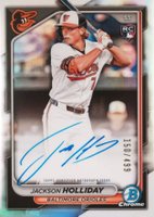 2024 Bowman Chrome Chrome Rookie Autographs #CRAJHO Jackson Holliday Refractor Baseball Card