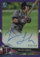 2018 Bowman Draft Chrome Draft Picks Autographs #CDATL Trevor Larnach Purple Refractor Baseball Card