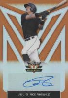 2020 Leaf Valiant #BAJR1 Julio Rodriguez Autographs-Orange Baseball Card