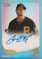 2013 Topps Chrome Rookie Autograph #GC Gerrit Cole Blue Refractor Baseball Card