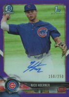 2018 Bowman Draft Chrome Draft Picks Autographs #CDANH Nico Hoerner Purple Refractor Baseball Card