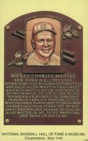 1964 DATE Hall of Fame Yellow Plaque Postcard # Mickey Mantle Baseball Card