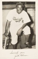 1950 JJK Copyart Postcards # Jackie Robinson Blank Back Baseball Card