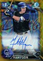 2016 Bowman Draft Chrome Draft Picks Autographs #CDAGH Garrett Hampson Gold Wave Refractor Baseball Card