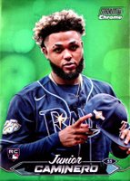 2024 Topps Stadium Club #223 Junior Caminero Chrome-Green Refractor Baseball Card