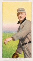 1909 White Borders Piedmont & Sweet Caporal #111 Sam Crawford Throwing Baseball Card