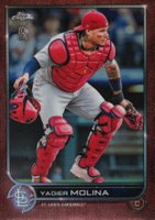 2022 Topps Chrome Ben Baller #93 Yadier Molina Red Refractor Baseball Card