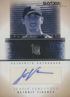 2005 Skybox Autographics Future Signs Autograph #JV Justin Verlander Silver Baseball Card