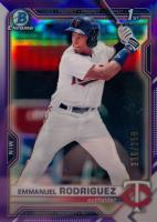 2021 Bowman Chrome Prospects #BCP207 Emmanuel Rodriguez Purple Refractor Baseball Card