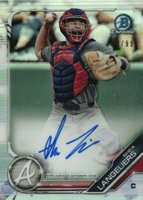 2019 Bowman Draft #BDC67 Shea Langeliers Chrome-Throwing-Autograph Baseball Card