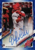 2021 Topps Chrome Rookie Autographs #RADC Dylan Carlson Blue Wave Refractor Baseball Card