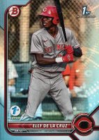2022 Bowman 1st Edition #BPPF50 Elly de La Cruz Sky Blue Foil Baseball Card